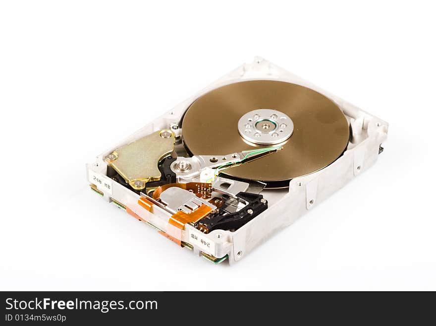 Hard disk on a white background