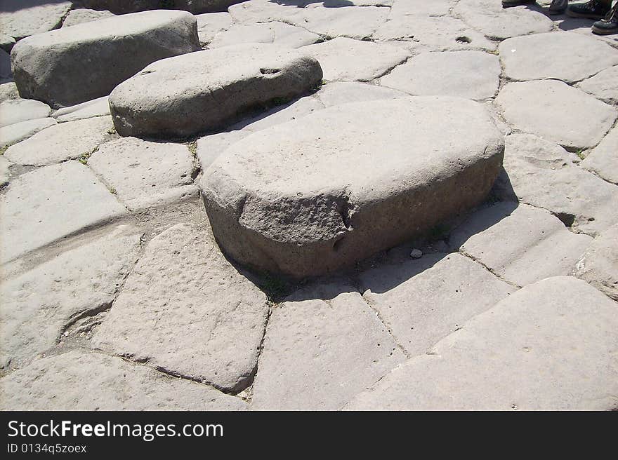 Former(Ancient) passage in stones for pedestrian