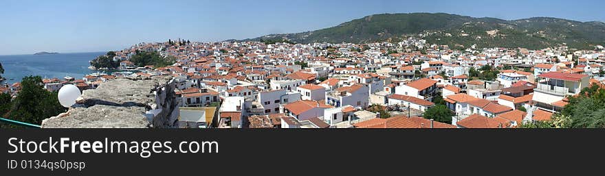 The city of Skiathos island