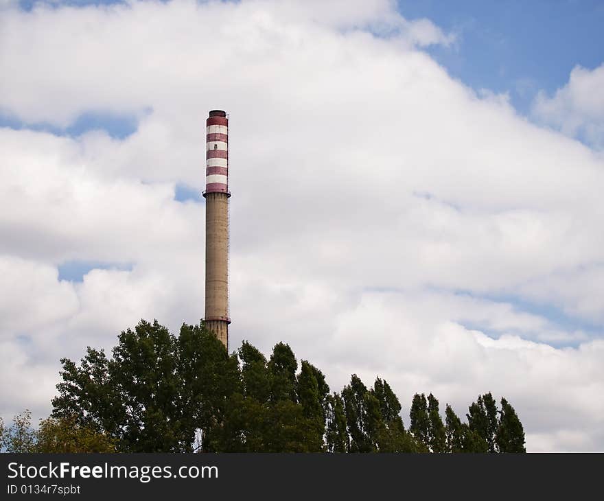 Chimney behind trees