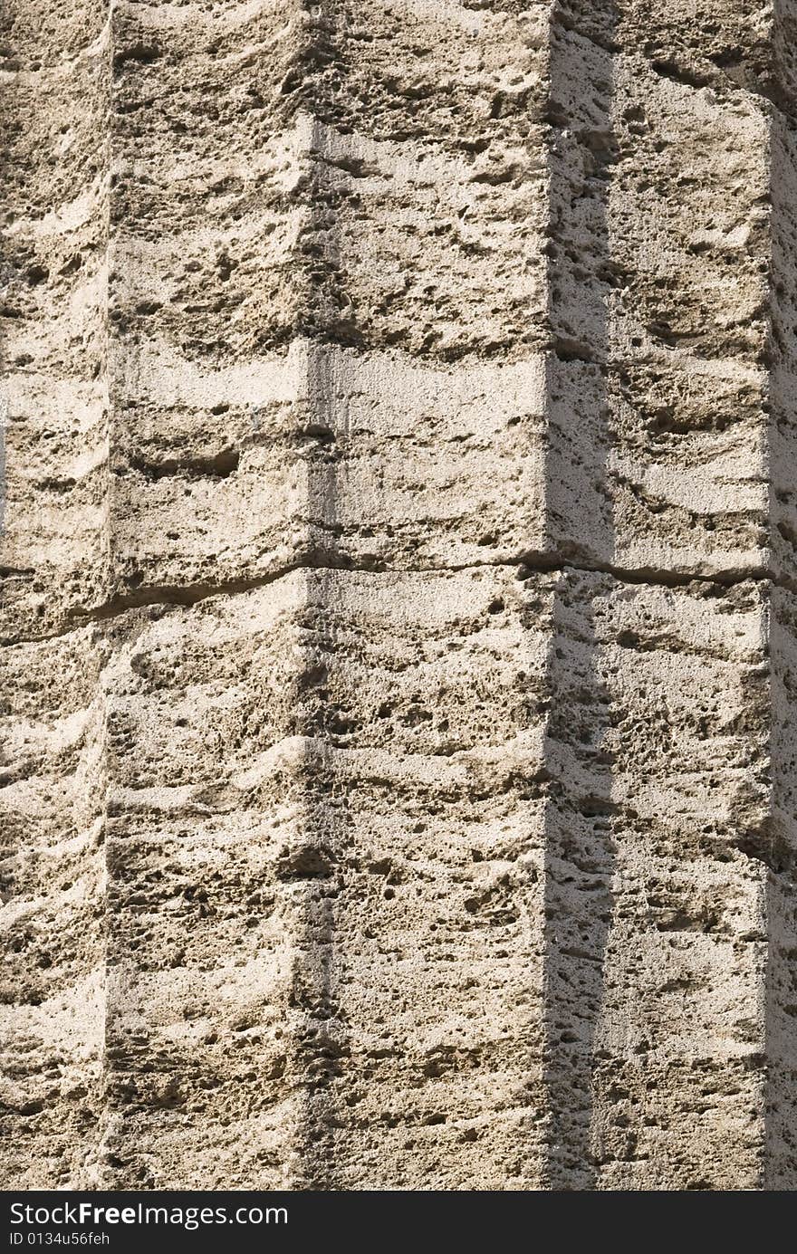 Close-up of an ancient column, texture