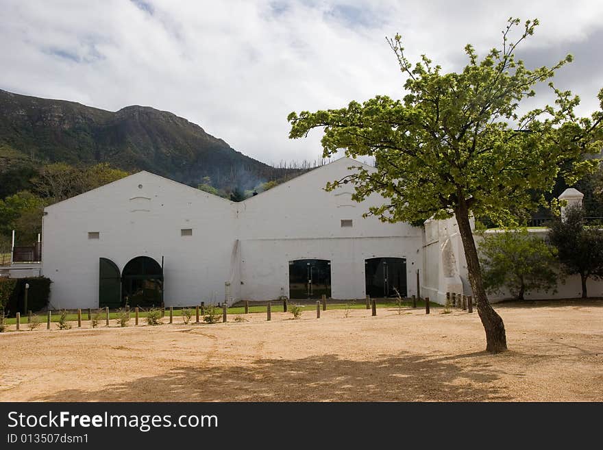 A typical wine estate just behind the table mountain of cape town. picnic site. A typical wine estate just behind the table mountain of cape town. picnic site