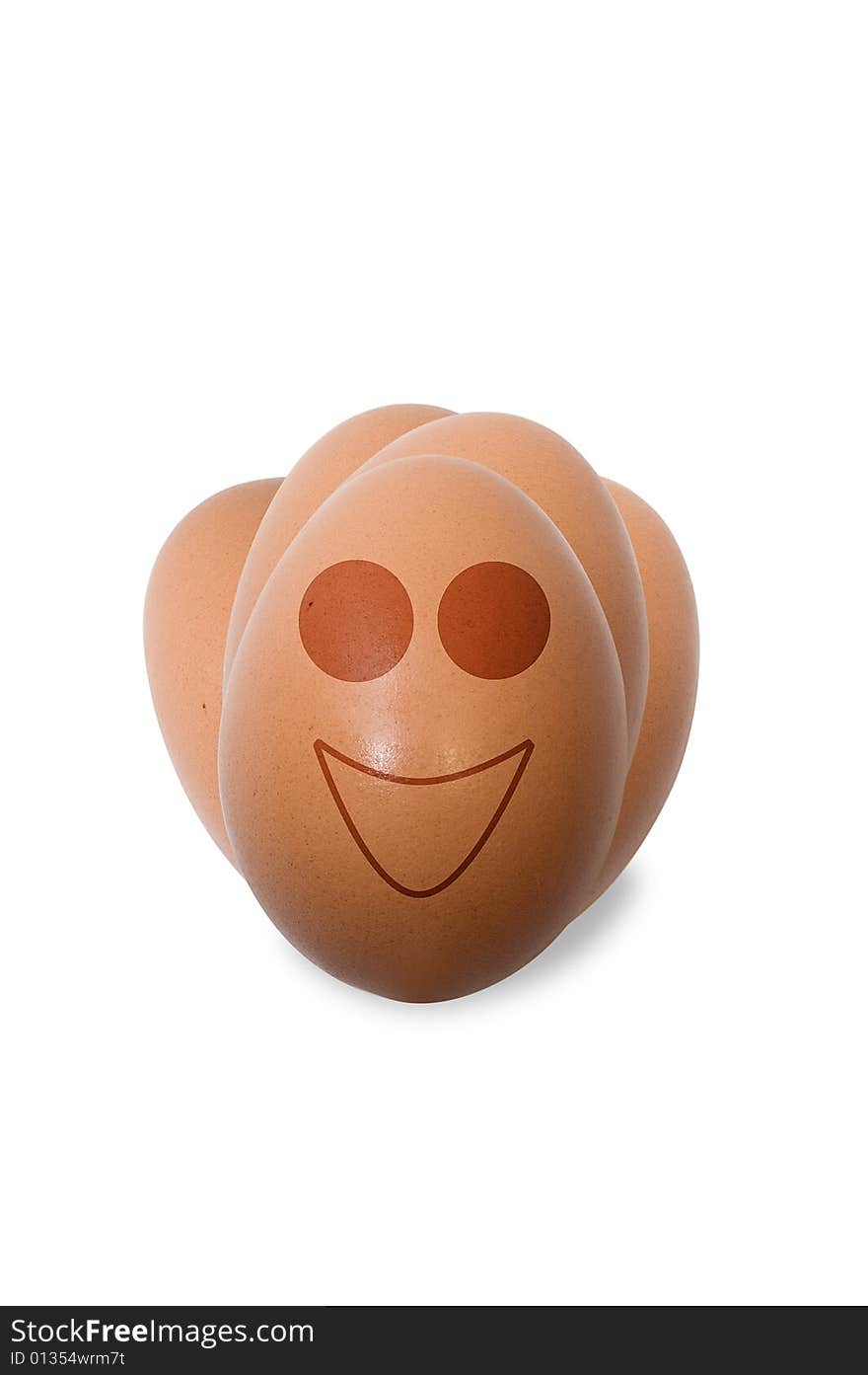 Funny eggs on white background