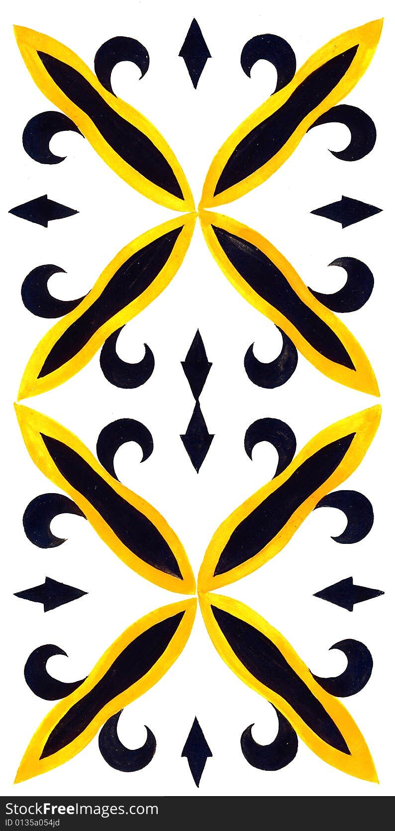 Pattern of black and yellow color on a white background. Pattern of black and yellow color on a white background