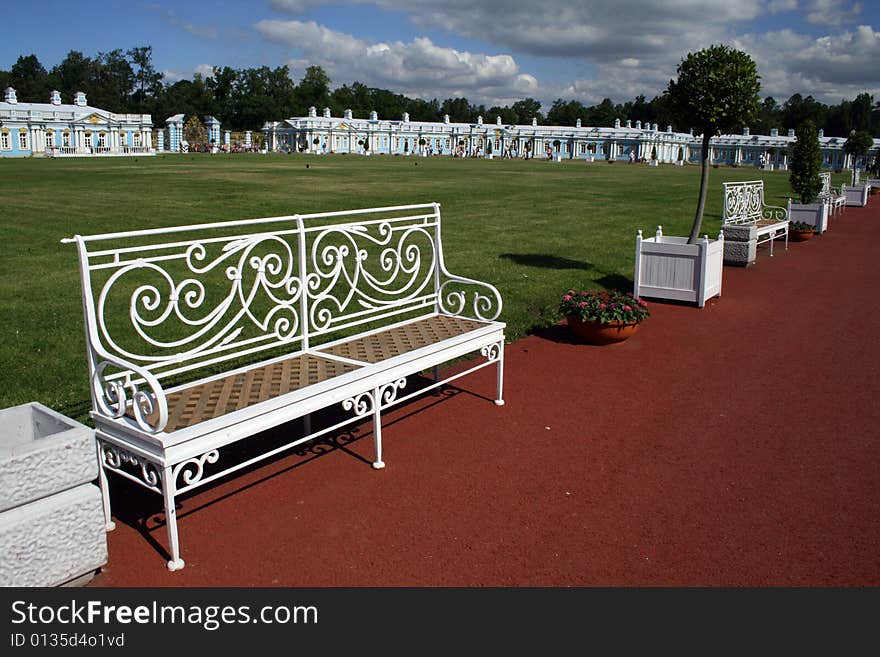 White Openwork Bench