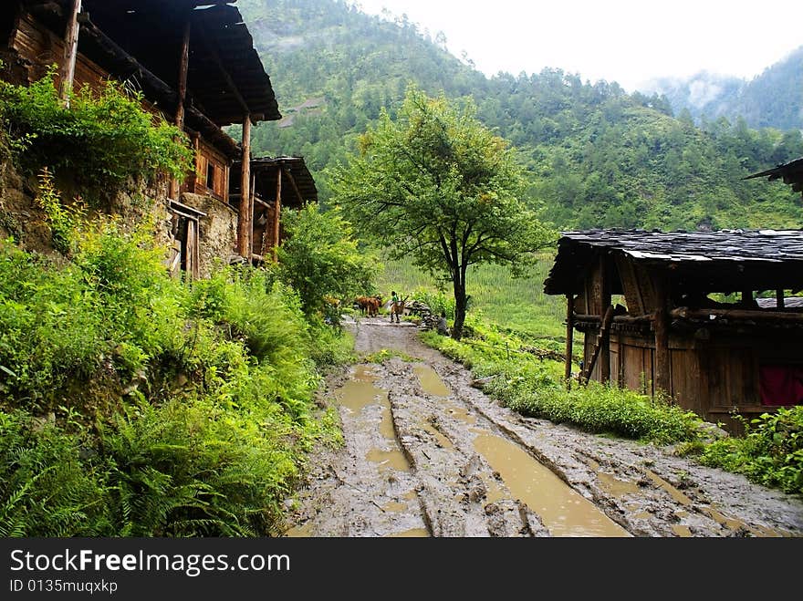 Cottage of the Lisu nationality