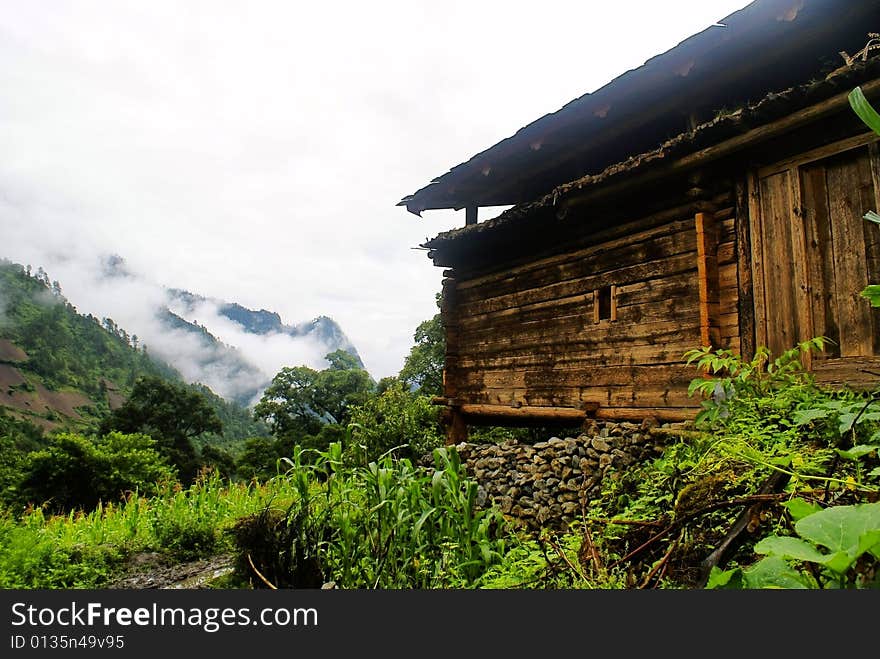 Cottage of the Lisu nationality