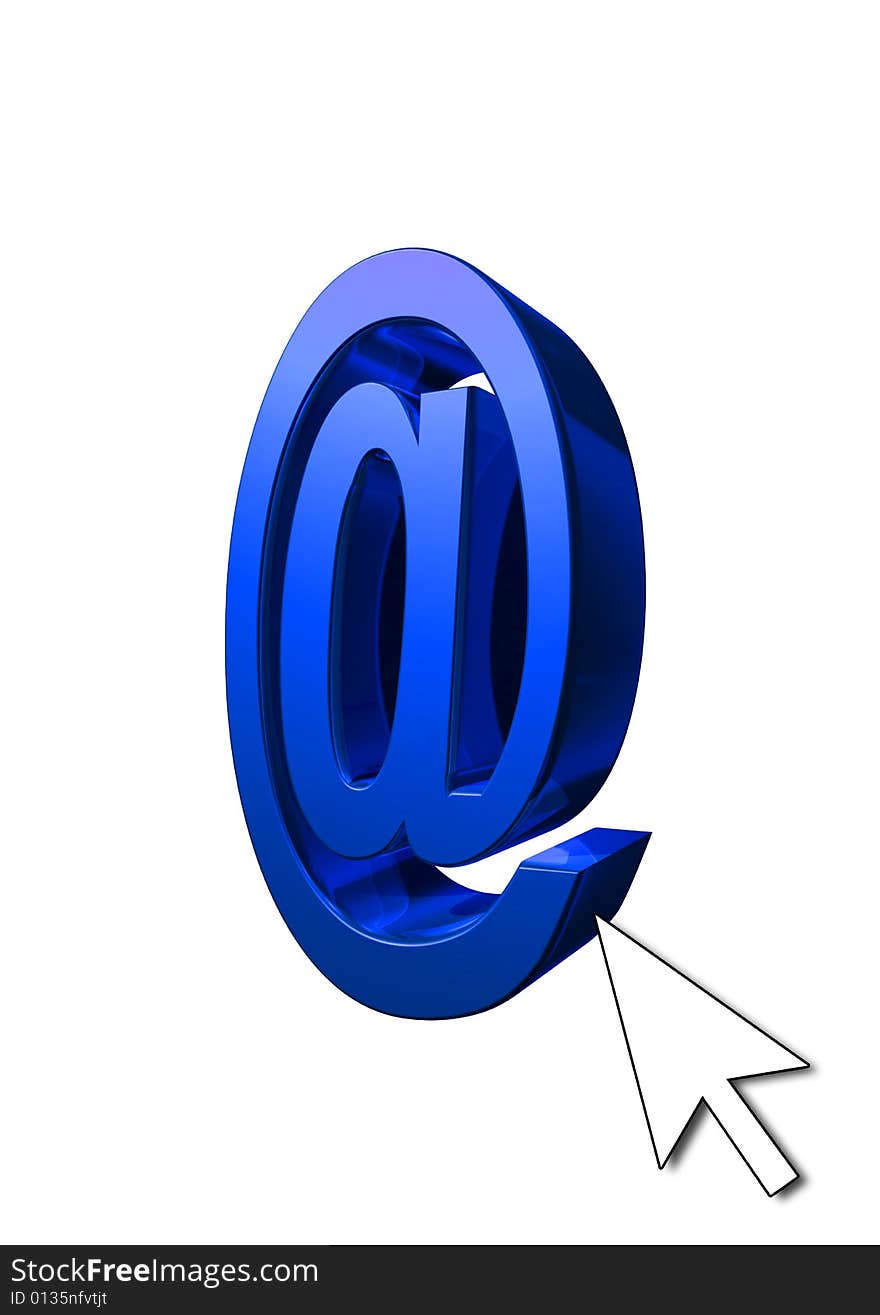 Blue at symbol with cursor