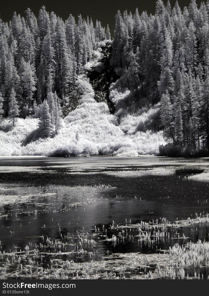 View of lake  in california mountains. View of lake  in california mountains