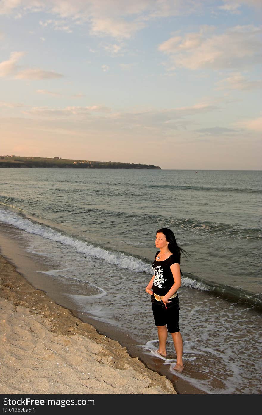 Alone woman of the beach. Alone woman of the beach