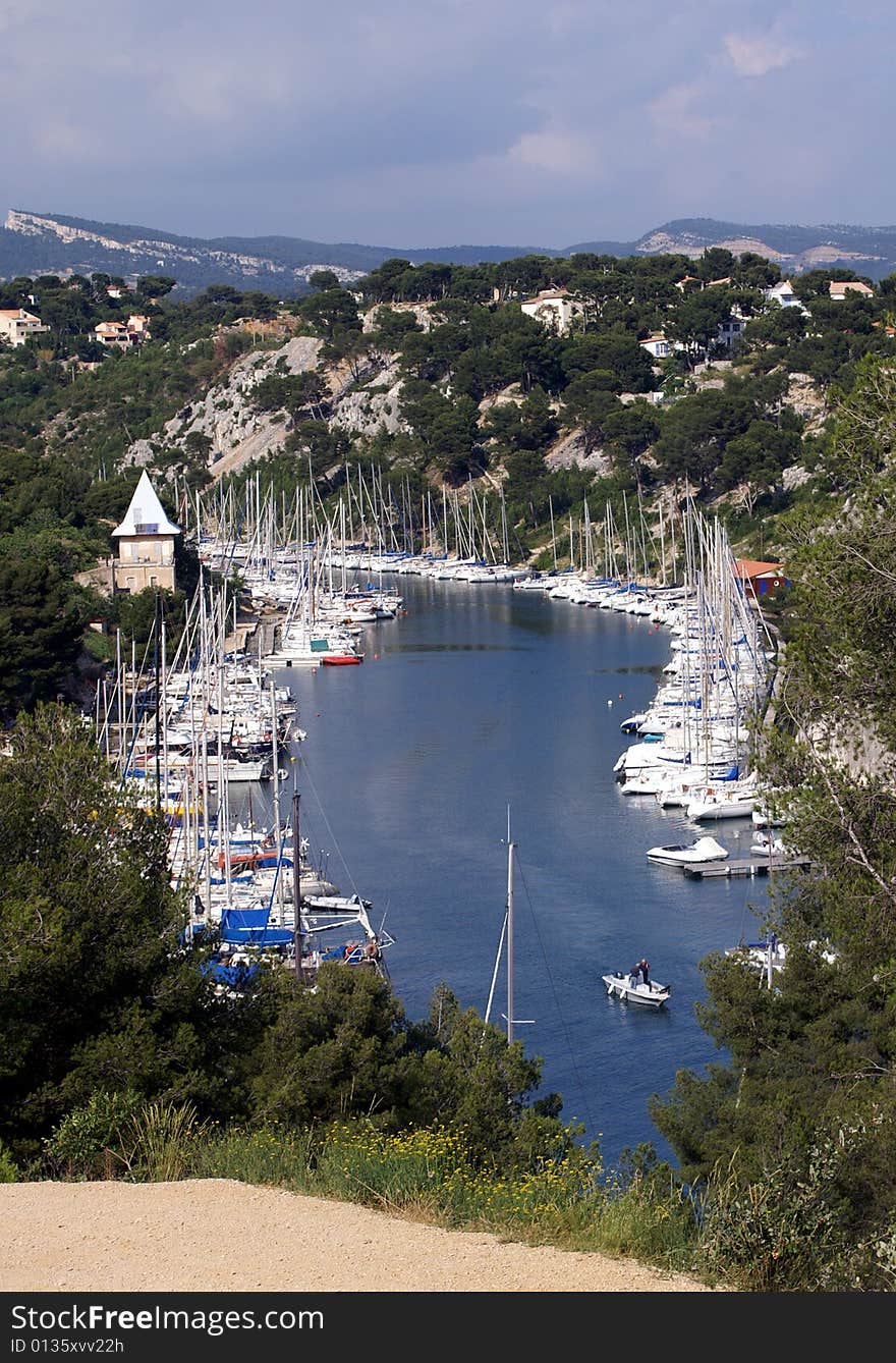 Bay with sailingships, France