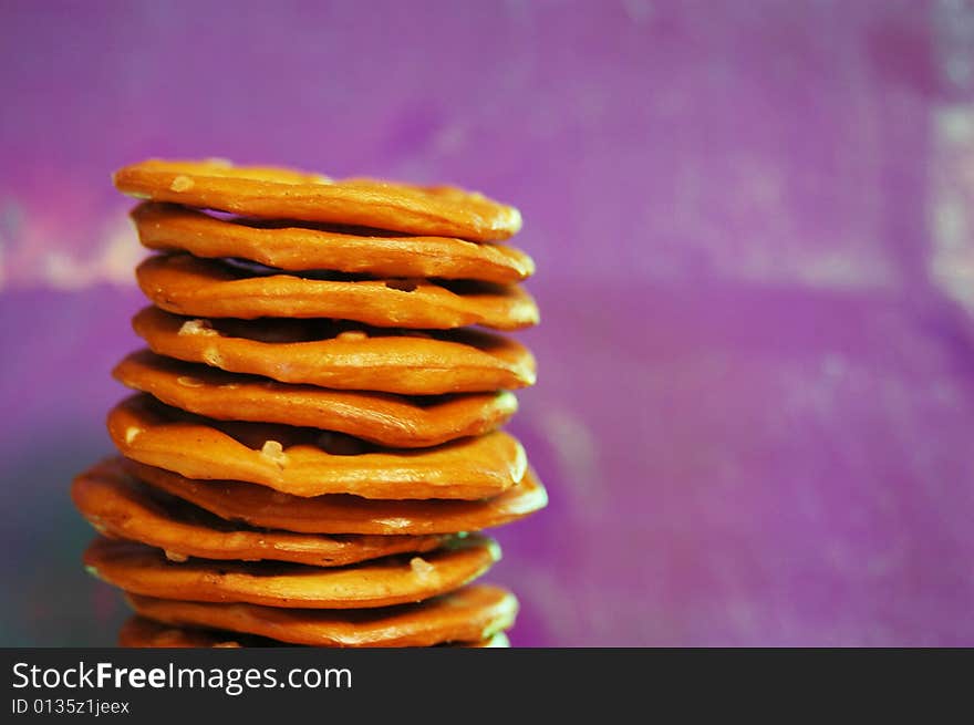 A stack of salty crackers