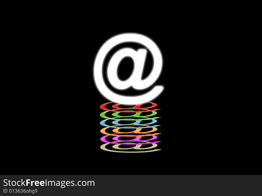 Email on a black background with a symbol of this mail