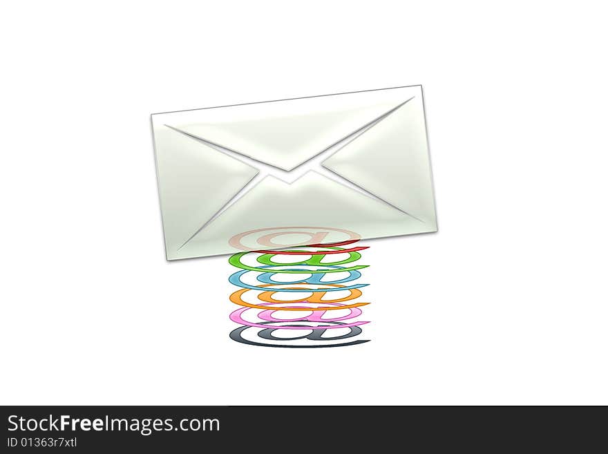 Email on a white background with a symbol of this mail