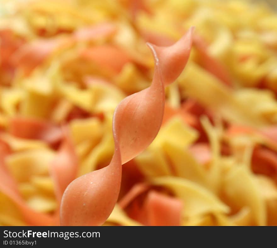 A Stuck Red Noodle On The Noodle Background