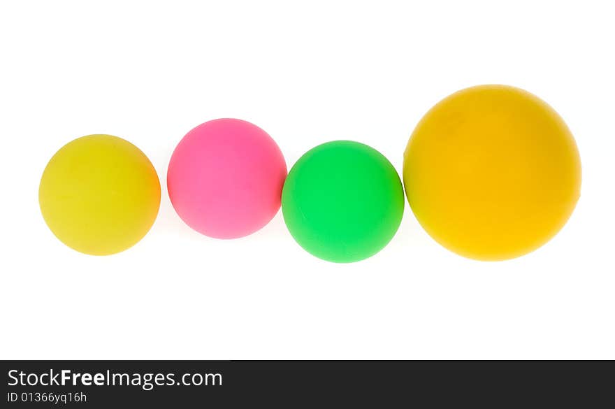 Colored ball. photo on the white background