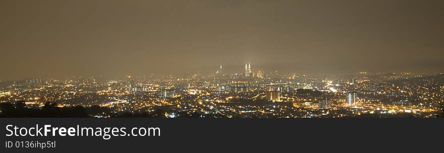 Night skyline of Kuala Lumpur, MALAYSIA. Night skyline of Kuala Lumpur, MALAYSIA