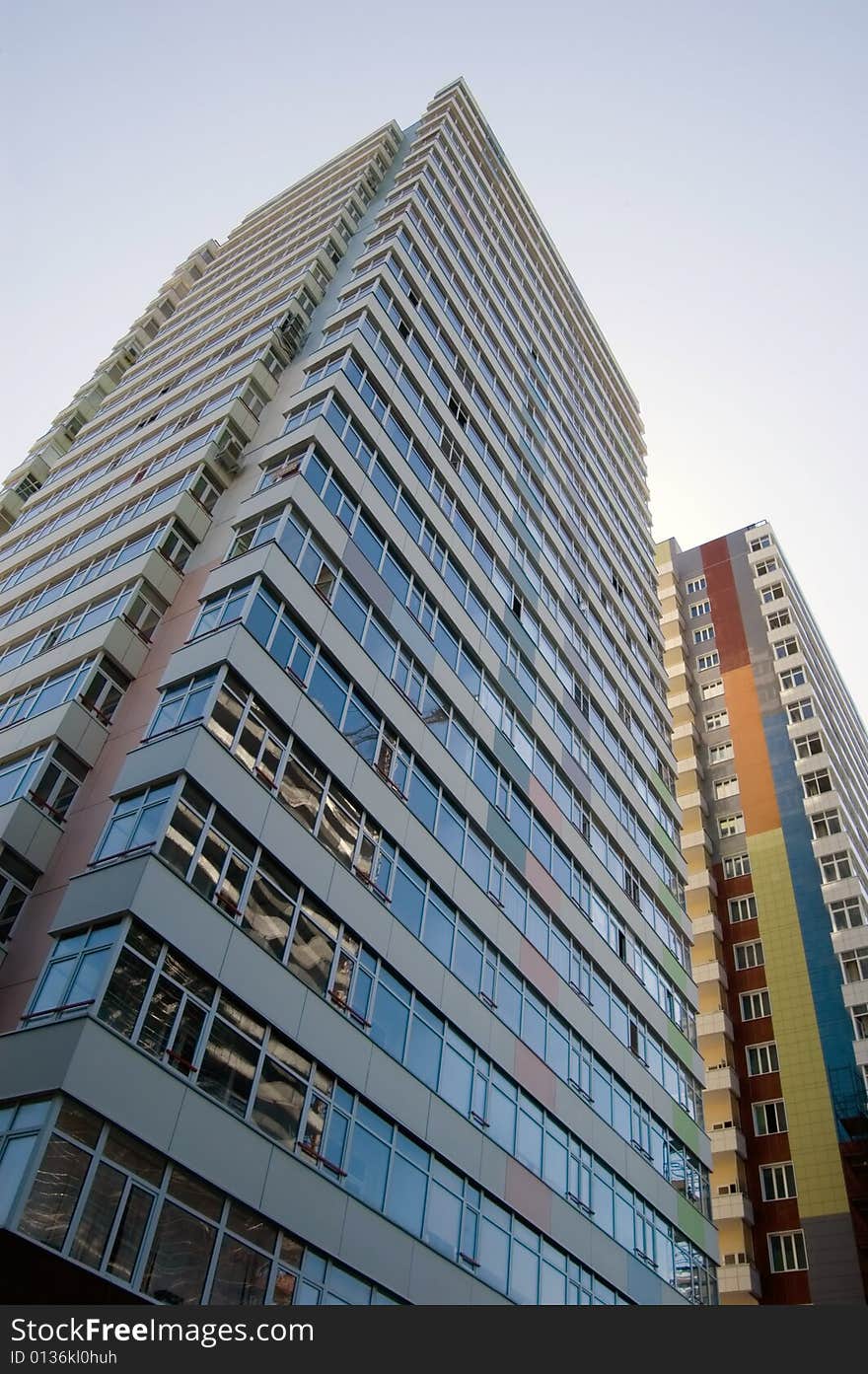 Two high building against the sky. Two high building against the sky