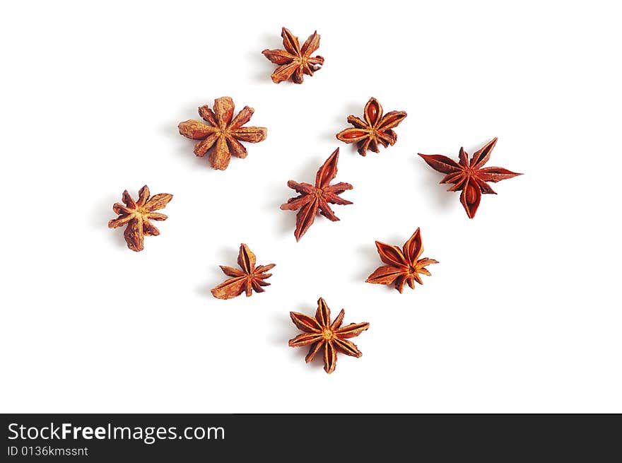 Fresh anise isolated on white background