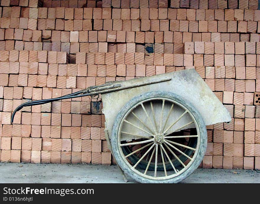 Close up red  brick in Sichuan,China