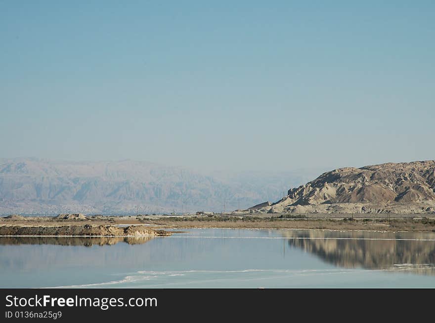 A view of dead sea and rocks. A view of dead sea and rocks