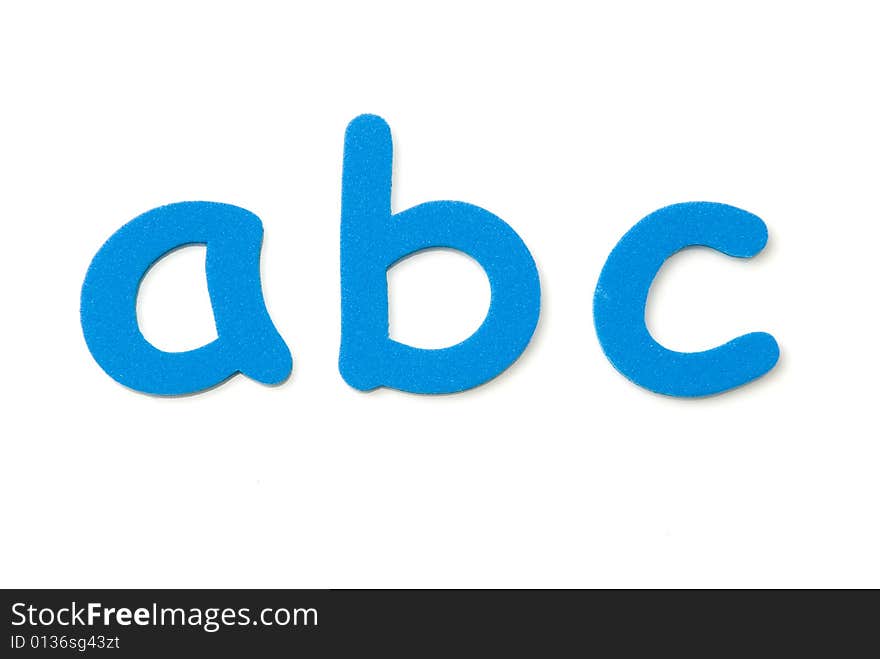 Foam letters isolated over a white background