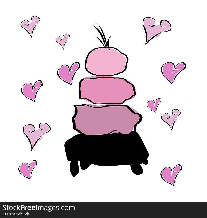 Cute clip art cake vector