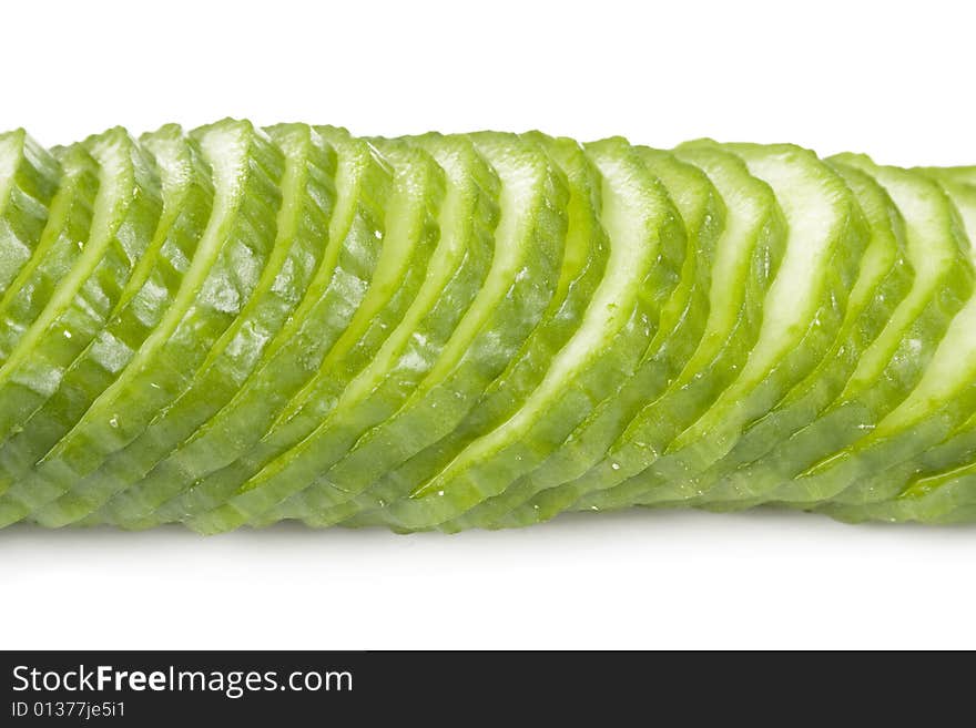 Green cucumber isolated on white