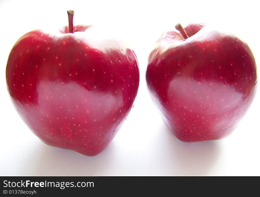 Two apples isolated on white