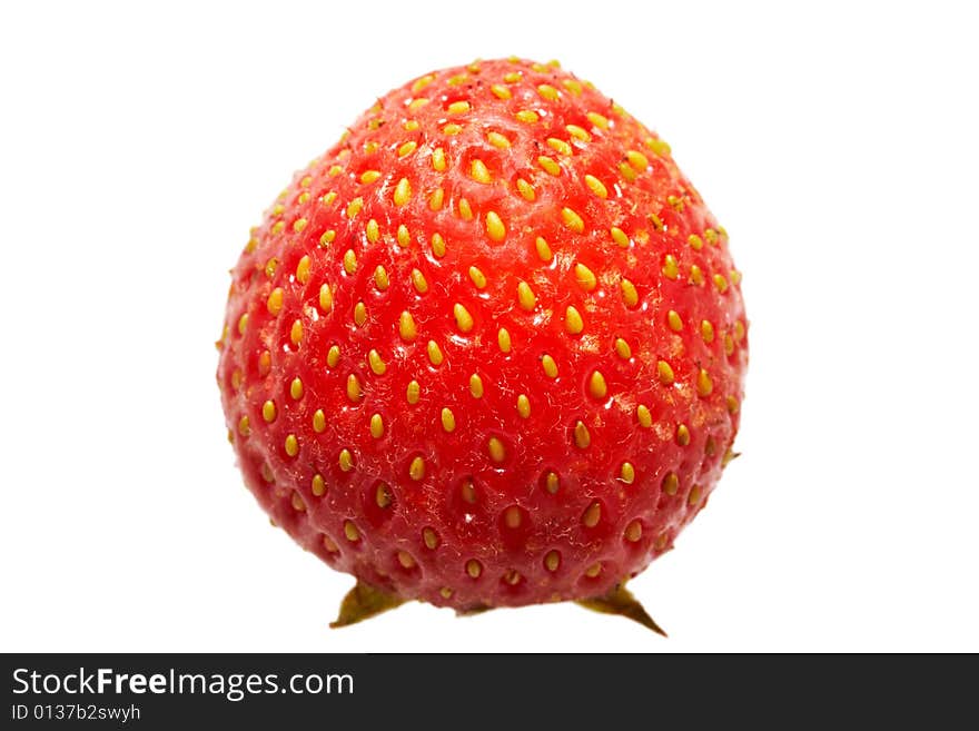 Red strawberry isolated on white background