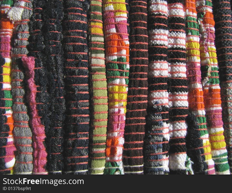 Multi-colour striped matting. Macro. Multi-colour striped matting. Macro