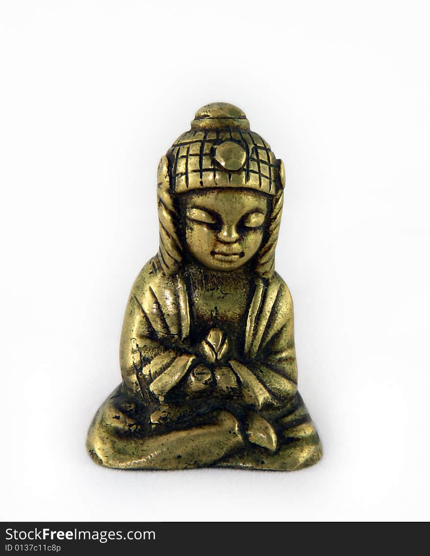 Little Buddha on white background