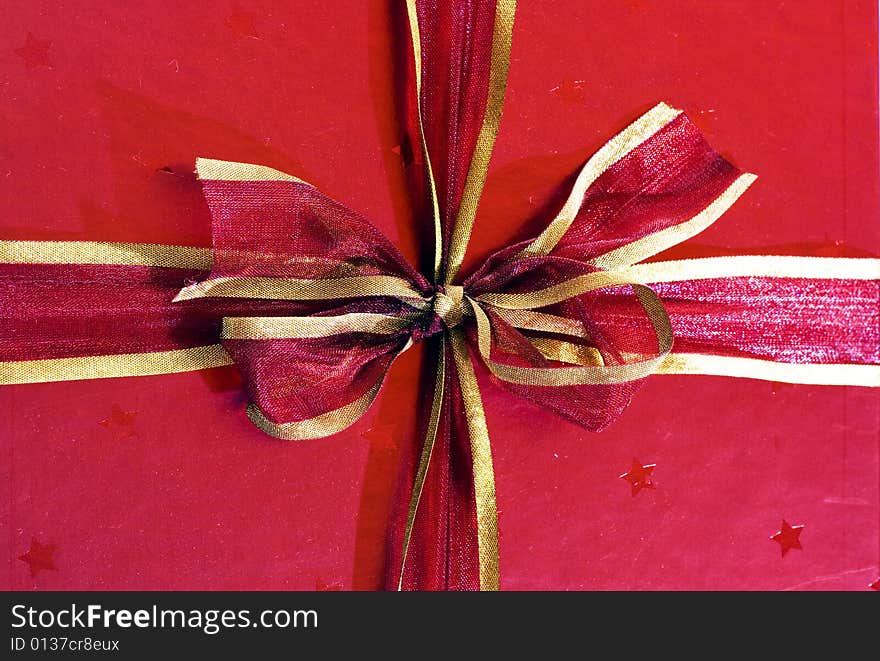 Gift wrapping. Red box with bow. Thank you for using our images!:)