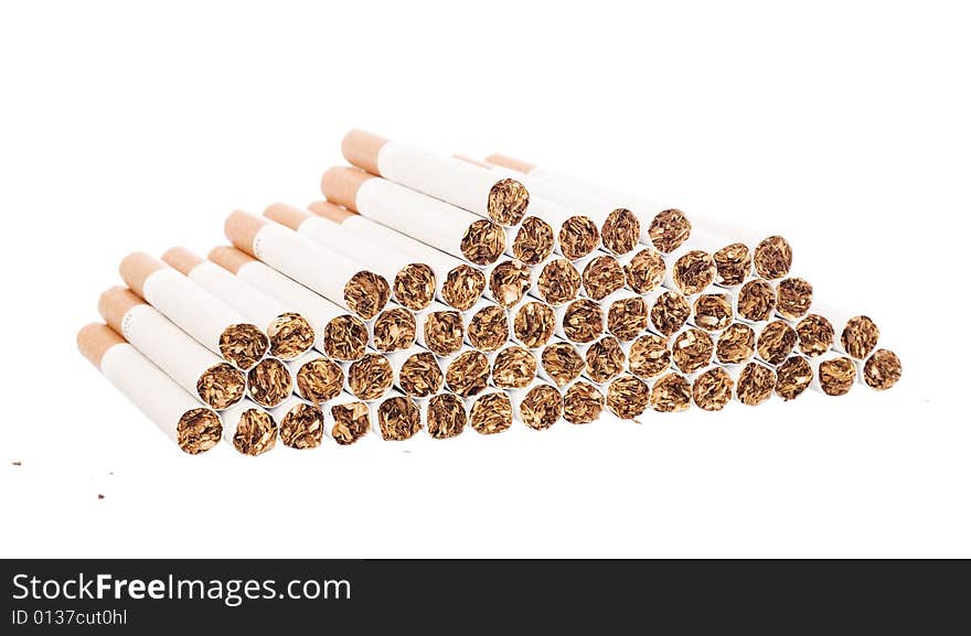 Cigarettes isolated on white background.