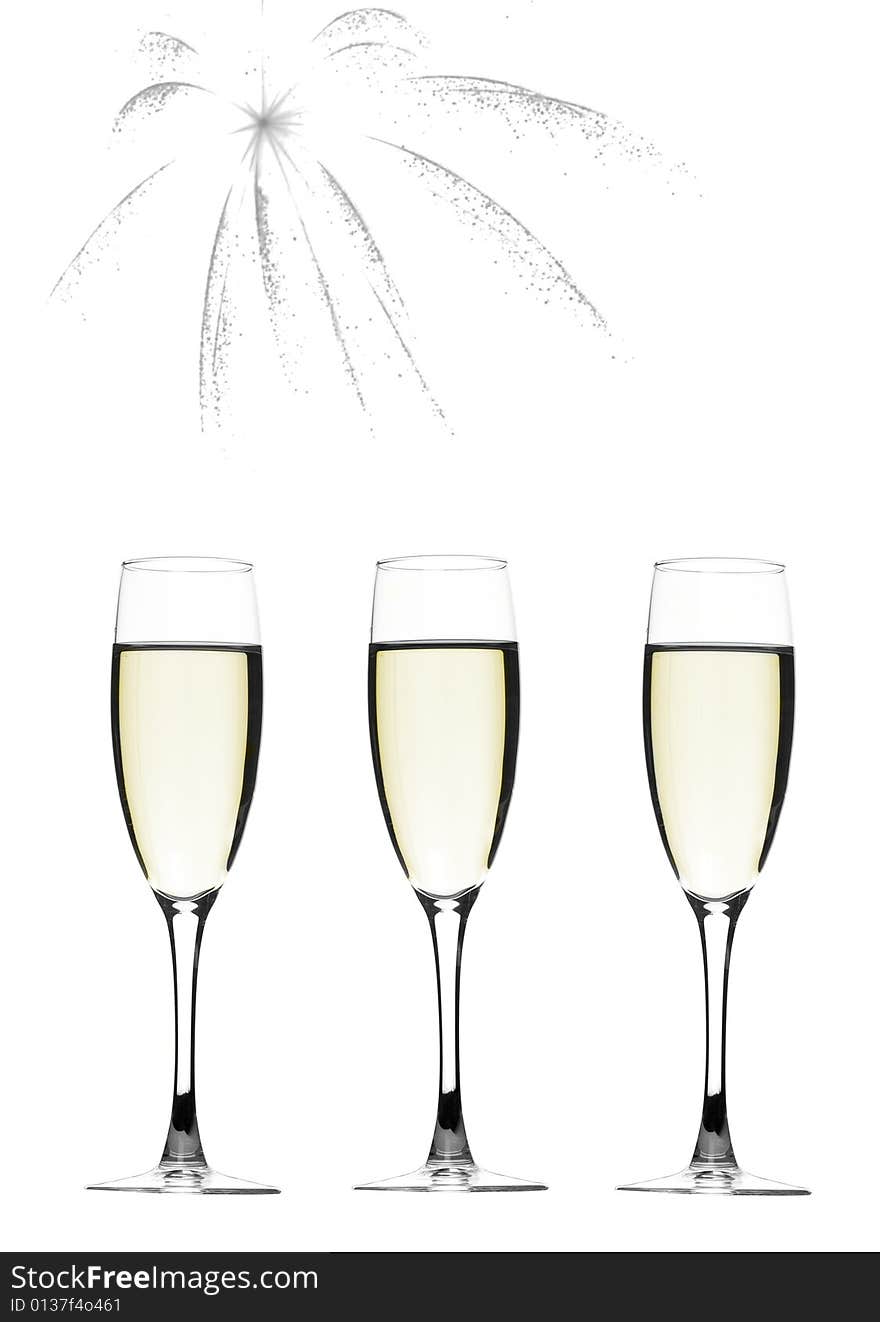 Close-up of fluted champagne glass ready for celebrating. Close-up of fluted champagne glass ready for celebrating