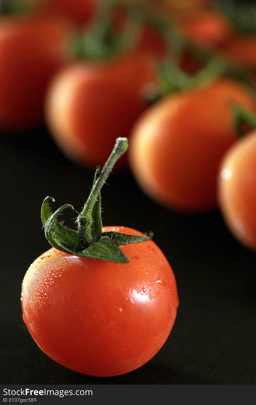 Cherry tomato and depth of field. Cherry tomato and depth of field