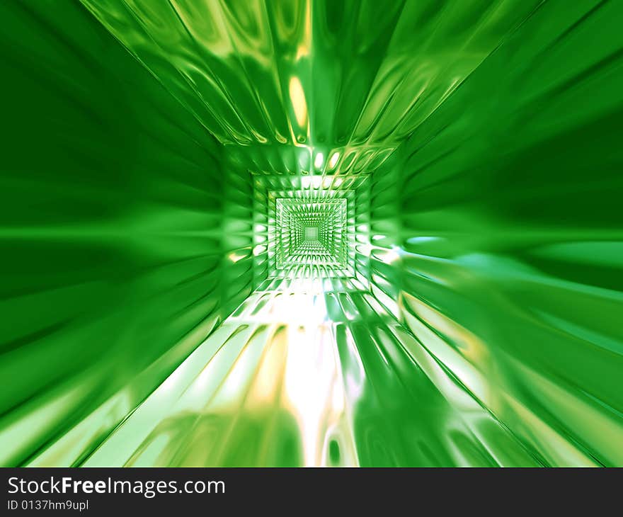 Abstract green chrome reflection background. Abstract green chrome reflection background