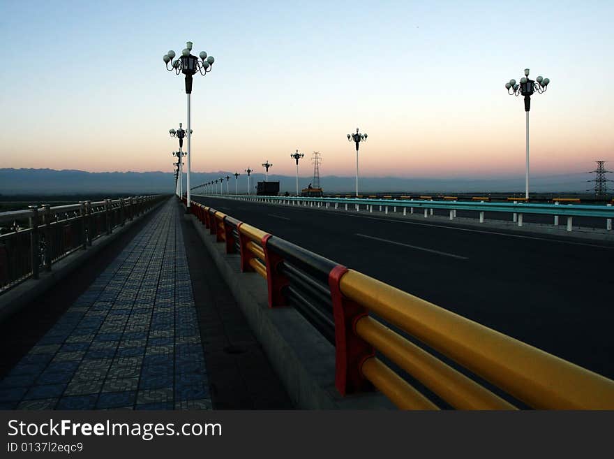 The highway bridge  of yili  sinkiang china. The highway bridge  of yili  sinkiang china