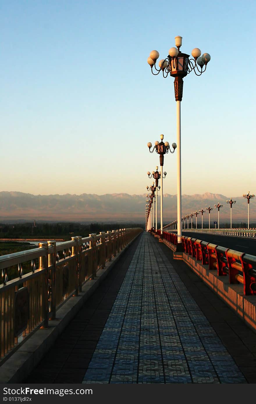 The highway bridge  of yili  sinkiang china. The highway bridge  of yili  sinkiang china