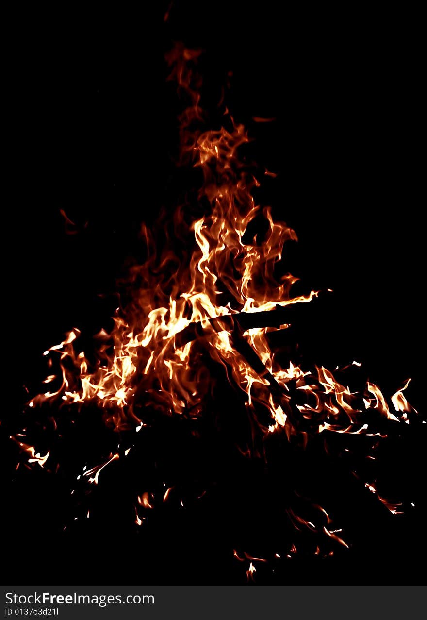 Campfire isolated on black background. Campfire isolated on black background.