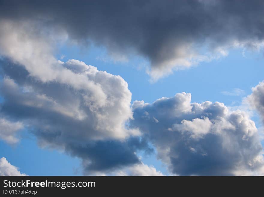 Soft clouds in blue sky