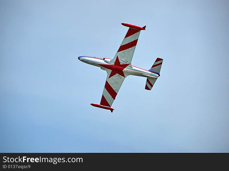 Aircraft in the acrobatic flight. Aircraft in the acrobatic flight