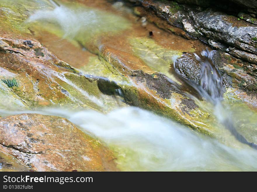 Cascade on mountain river