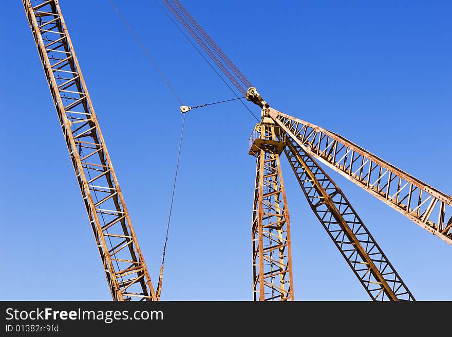 Detail of a lifting crane at a marble quarry, Alentejo, Portugal