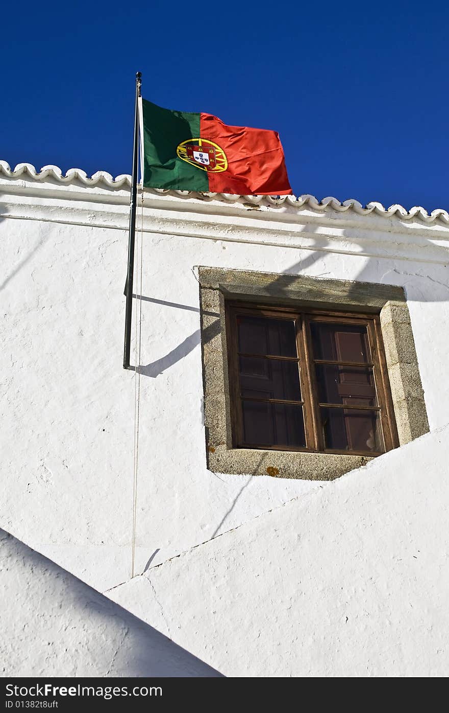 Portuguese flag in Monsaraz, Alentejo, Portugal