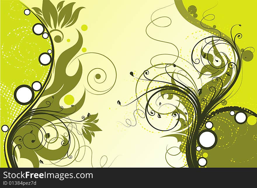 Abstract floral background. A vector format is added. Suits well for a postcard or background. Abstract floral background. A vector format is added. Suits well for a postcard or background