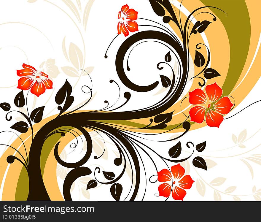 Abstract floral background. A vector format is added. Suits well for a postcard or background. Abstract floral background. A vector format is added. Suits well for a postcard or background