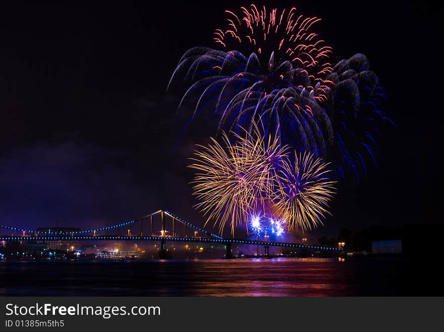 Fireworks show in the capital of Ukraine, Kiev