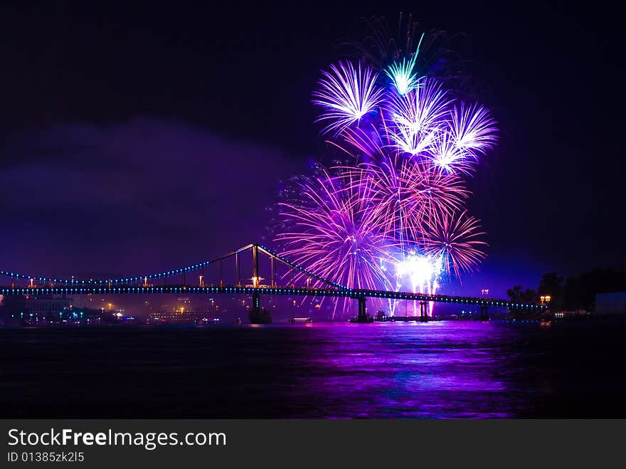 Fireworks show in the capital of Ukraine, Kiev