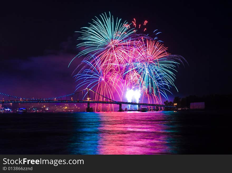 Fireworks show in the capital of Ukraine, Kiev